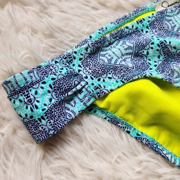 Jessica Simpson Bikini Bottom Size Large Green Blue Aqua Marine Swimwear - Picture 3 of 8